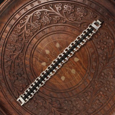 New Karungali 6mm Beads Single Line Brass Silver Bracelet for Men / Women