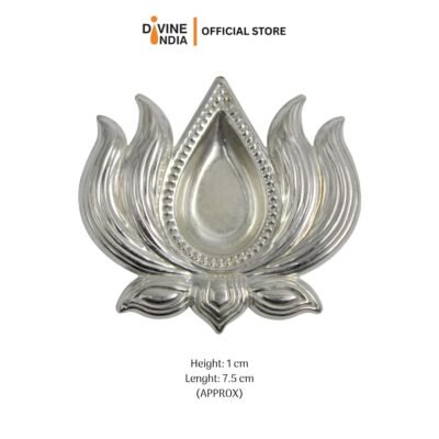 German Silver Diya with Unique Lotus Design | Lotus Diya | Thamarai Villaku | Deepavali Oil Lamp