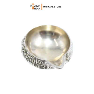 White Metal Kuber Villaku | Diya | Kuber Deep | Oil Lamp | Deepavali Deco