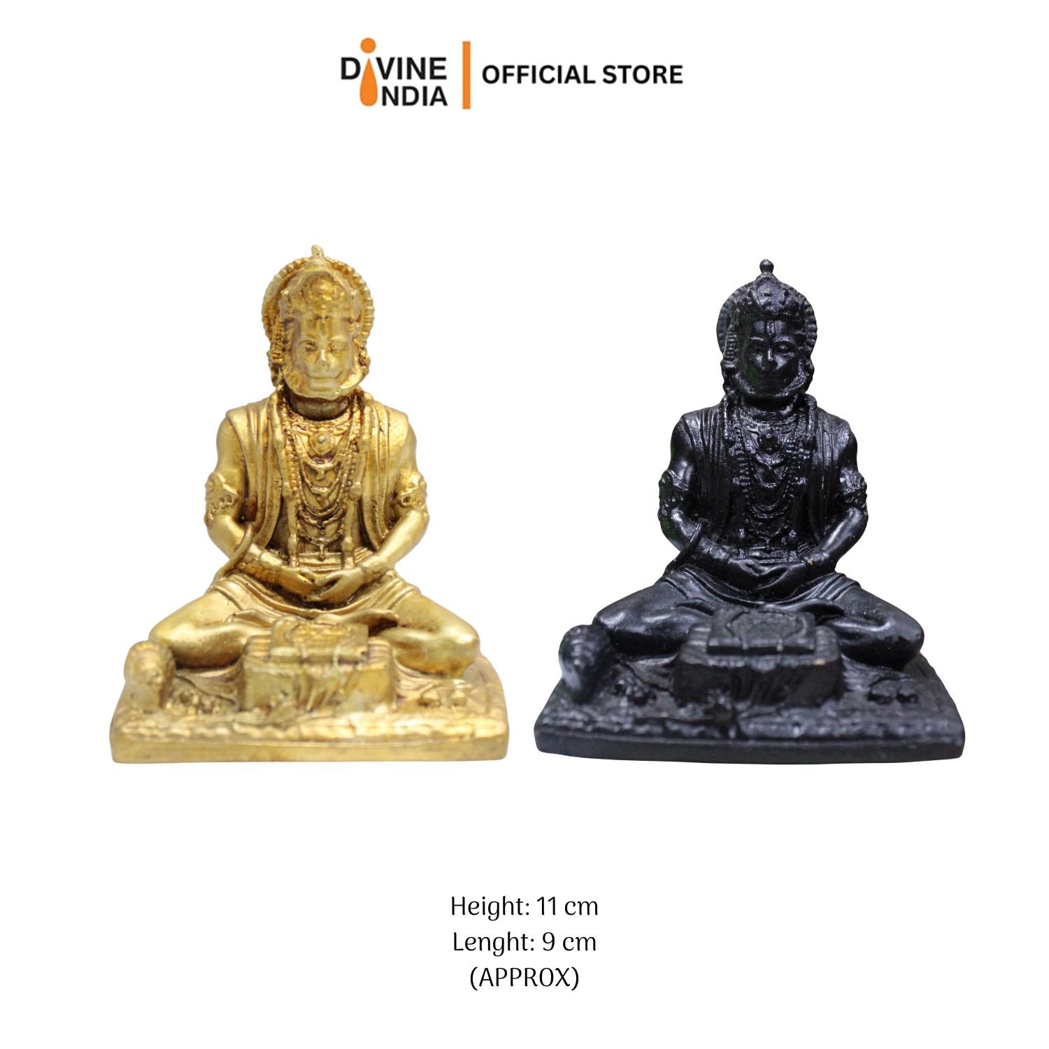 New Meditating Sitting Hanuman By Resin for Pooja Gift Showpiece Vastu, Home Decor, Car | Bajrangbali Idol | Hanuman Sillai