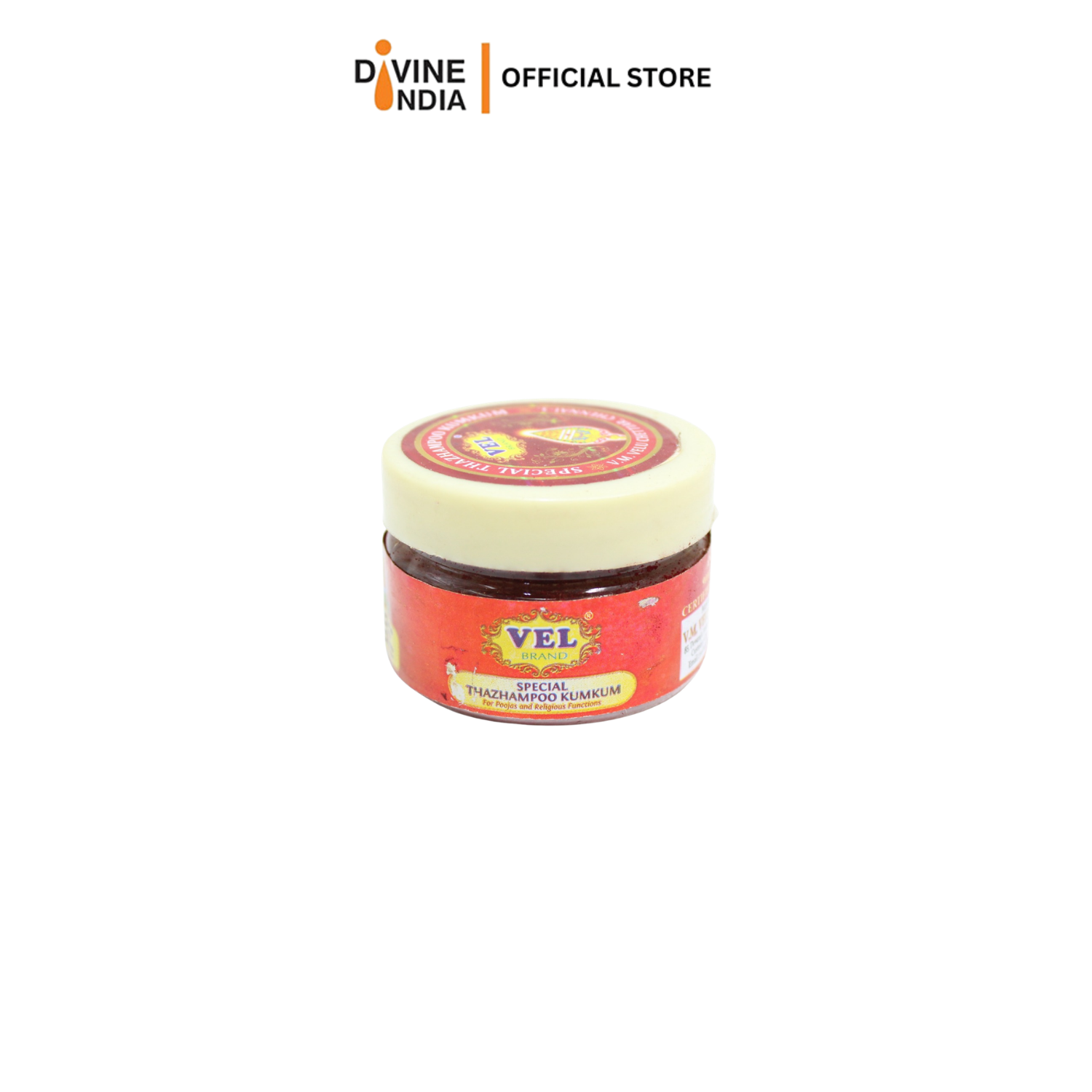 Vel Brand Pure and Natural Thalampoo Red Kumkum For Pooja | Podi For Prayers 30g | Thazhampoo KumKum