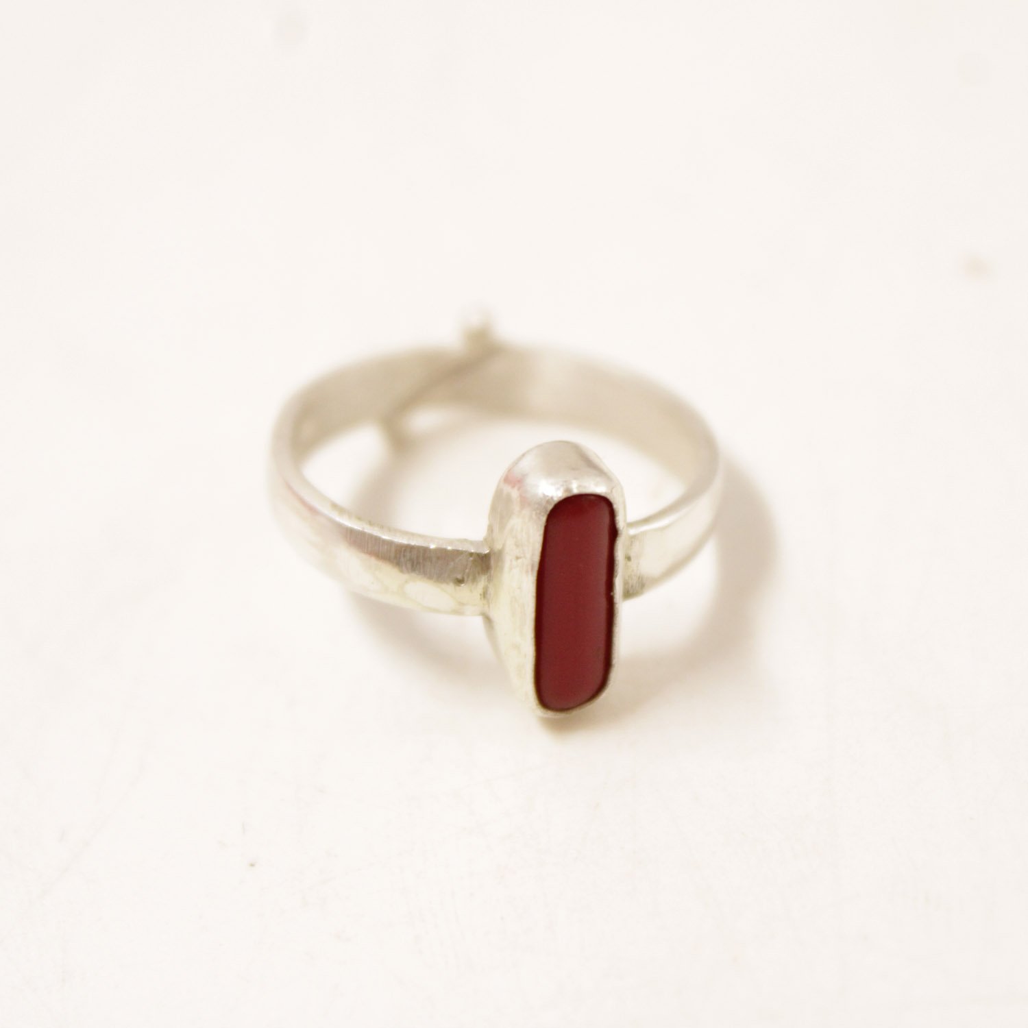 Munga | Certified Natural Coral Stone | Coral Stone | Pavalam Ring in 925 Silver - Batu karang