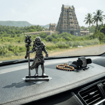 Mix Metal Shiva With Soolam Idol for Car Dashboard Home & Office Table - Deco | Shivan Car Statue