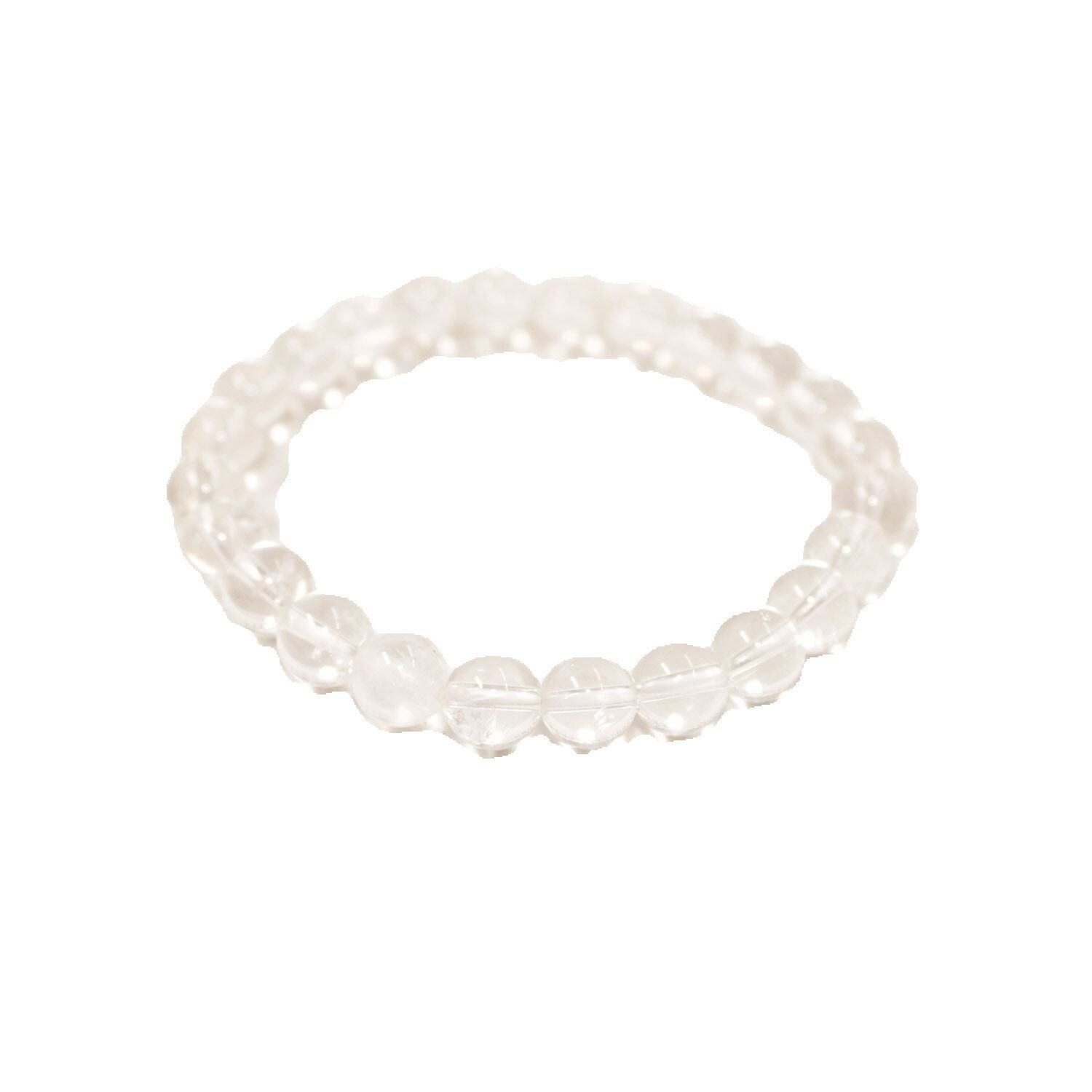 Natural Rock Crystal Round Beads Bracelet With Certificate | Sphatik Bracelet