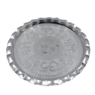 Premium White Metal Pooja Thali | Pooja Plate