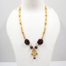 2 Face Rudraksha Mala With Certificate / Malai with Golden Chain Necklace  - Unisex