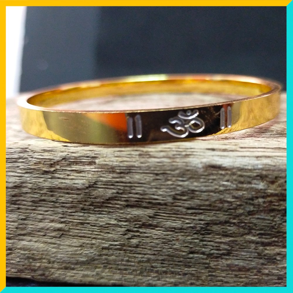 OM Mixmetal Bracelet/Bangle in Gold Color - Unisex - Image 4