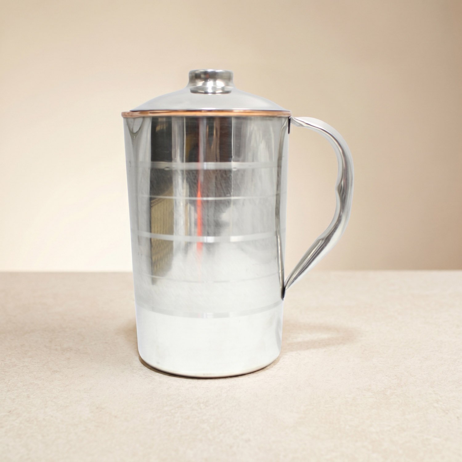 Steel Copper Jug with Glass Set - Copper Lemon Set - 2L - Image 3