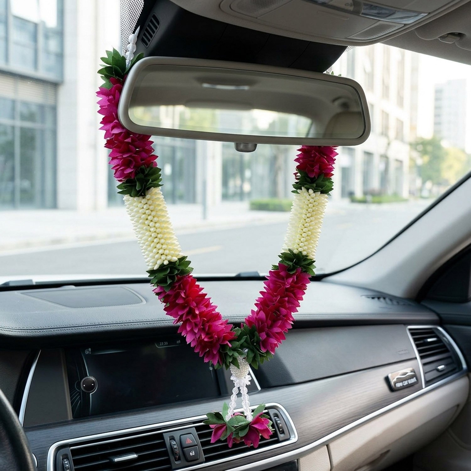 Artificial Flower Pooja Garland 2ft – Traditional Hanging Garland for Pooja & Home Decoration