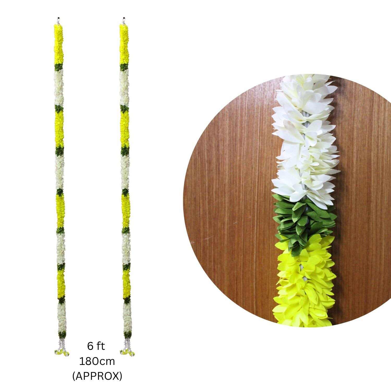 NEW Fabric Door Hanging Thoran | Indian Deco for House | Deepavali Deco (1 pair - 2pcs) 6 Feet - Image 3