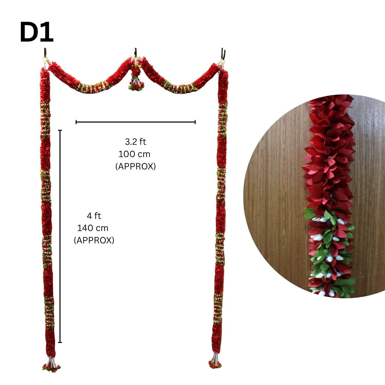 Traditional Indian Flower Thoran | Decorative Door Hanging | Home Entrance, Pooja & Festival Decoration - Image 3