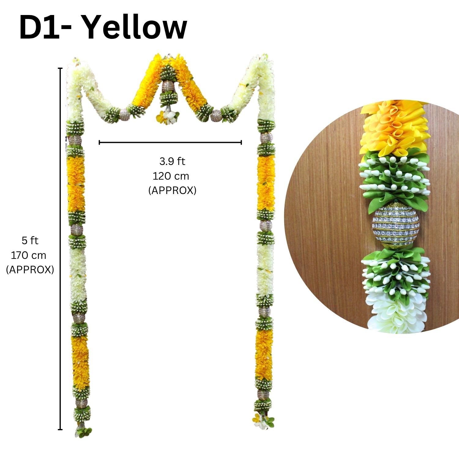 Indian Flower Thoran Door Hanging | Traditional Pooja & Festival Decor | Deepavali Home Entrance Decoration - Image 3