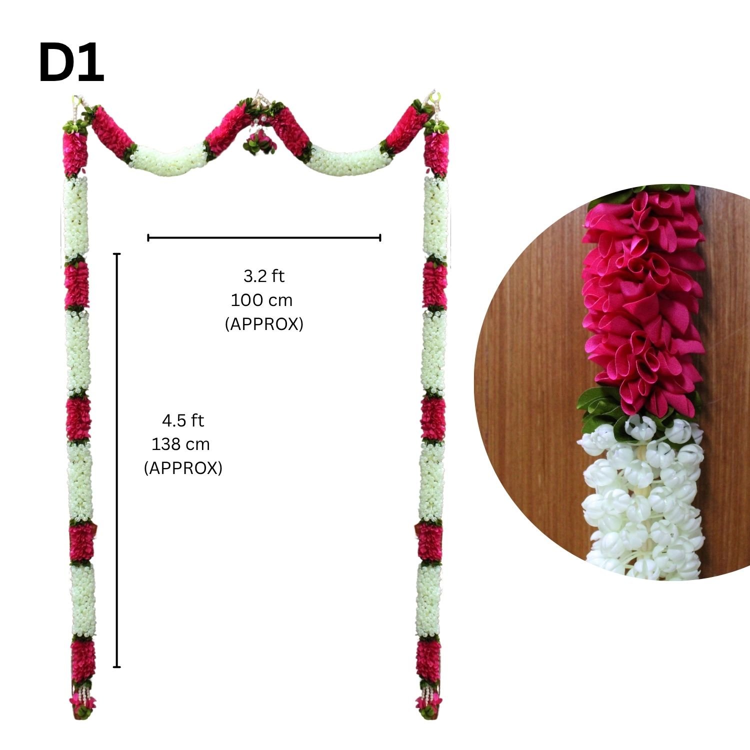 Traditional Indian Floral Thoran | Decorative Door Hanging for Home Entrance | Pooja & Festival Decoration - Image 3