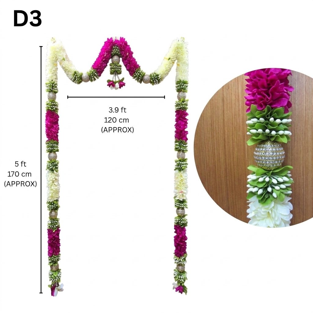 Indian Flower Thoran Door Hanging Vasal Malai 1 Set Thoran | Traditional Pooja & Festival Decor | Deepavali Home Entrance Decoration - Image 7