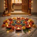 Water Sensor Diya Swastika Design | LED Villaku Set I Battery Operated (10 pcs) | Deepavali Festive Decor