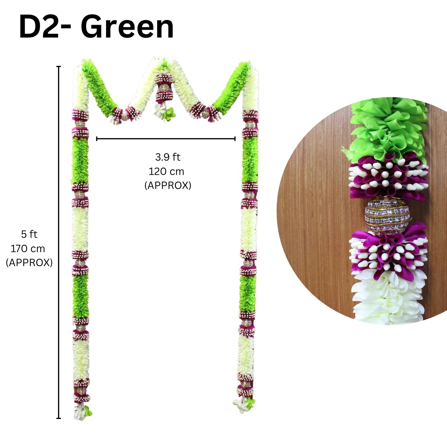 Indian Flower Thoran Door Hanging | Traditional Pooja & Festival Decor | Deepavali Home Entrance Decoration - Image 4