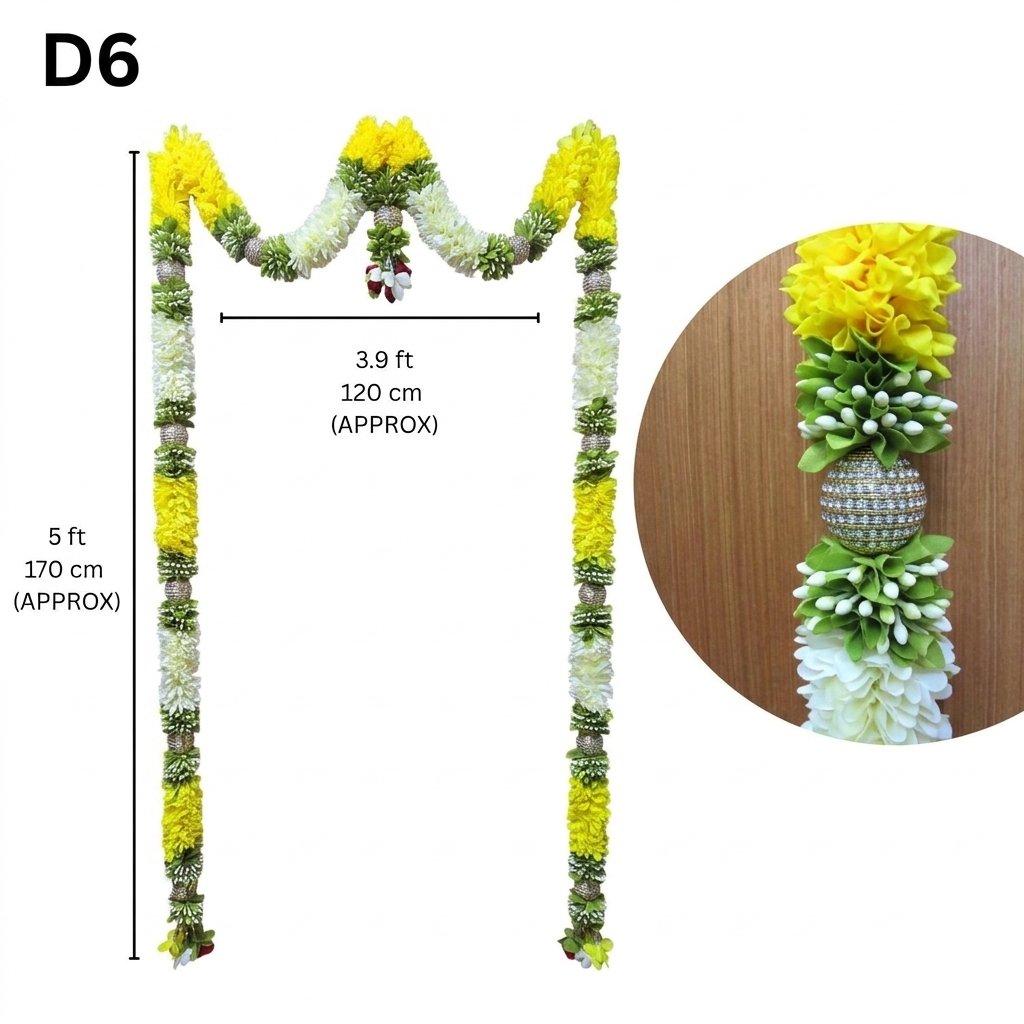 Indian Flower Thoran Door Hanging Vasal Malai 1 Set Thoran | Traditional Pooja & Festival Decor | Deepavali Home Entrance Decoration - Image 8