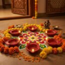 Water Sensor Diya Plain Design | LED Villaku Set I Battery Operated (12 pcs) | Deepavali Festive Decor