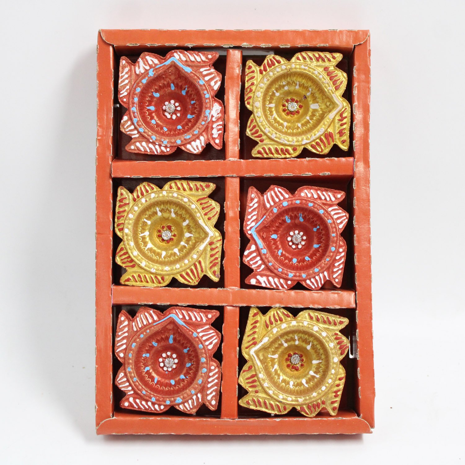 Handmade Deepavali | Festival Terracota Villaku / Oil Lamp / Diya 6 Pc - Deepavali Deco Set 9 - Image 7