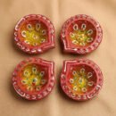 Handmade Deepavali | Festival Terracotta Villaku / Oil Lamp / Diya 4 Pc - Deepavali Deco Set 22