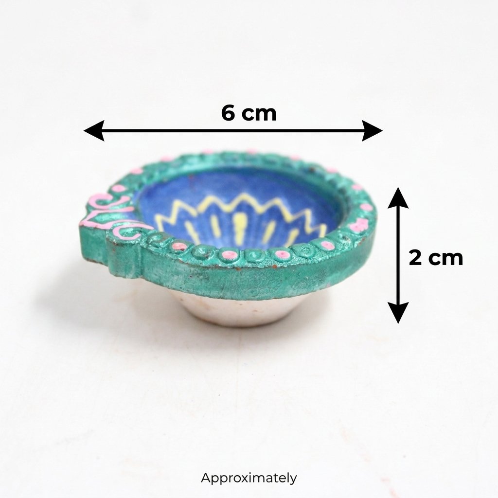 Handmade Deepavali | Festival Terracota Villaku / Oil Lamp / Diya 6 Pc - Deepavali Deco Set 9 - Image 8