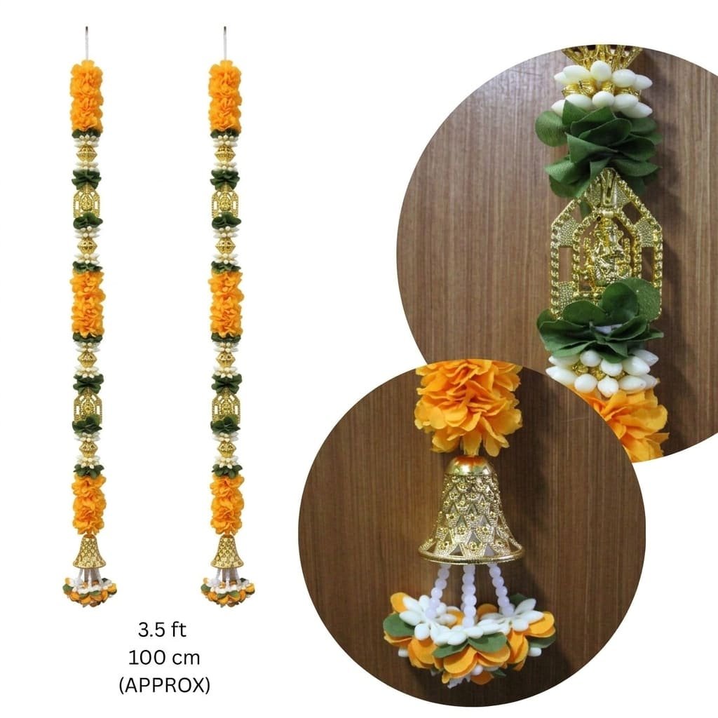 Traditional Indian Flower Thoran 3.5Ft | Decorative Door Hanging | Home Entrance, Pooja & Festival Decoration - Image 4