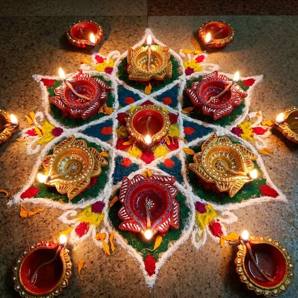Handmade Deepavali | Festival Terracota Villaku / Oil Lamp / Diya 6 Pc - Deepavali Deco Set 9 - Image 4