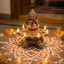 Terracotta Traditional Multi-Wick Kumbam Design Oil Lamp for Pooja, Home Décor  | Deepavali Decoration