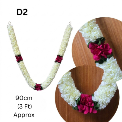 New Artificial Flower Pooja Garland 3ft  – Traditional Hanging Garland for Pooja & Home Decoration