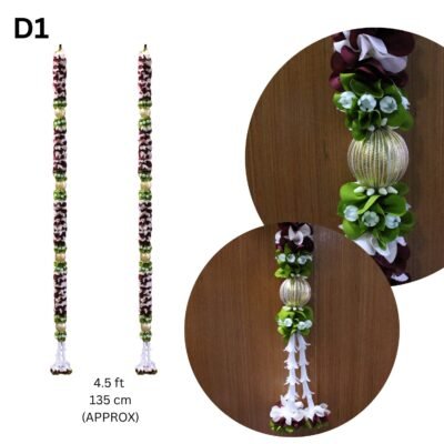 Traditional Indian Flower Thoran 4.5Ft | Decorative Door Hanging | Home Entrance, Pooja Deepavali & Festival Decoration
