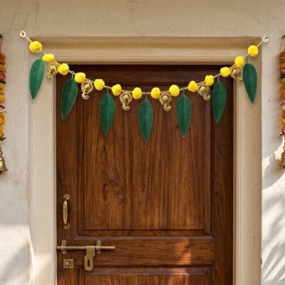 New Indian Mango Leaf Thoran Door Hanging | Traditional Decorative Entrance Garland | Pooja, Festival & Home Decoration